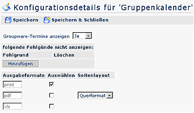 Konfiguration Gruppenkalender